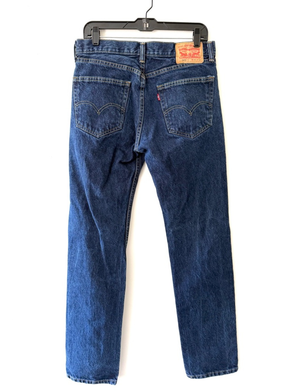 Levi’s 505 Regular Fit Straight Leg Jeans Men’s 31x34 Dark Wash Indigo Denim